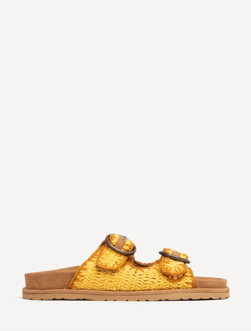 Clay Sandal Mustard Suede Butter Yellow Turmeric