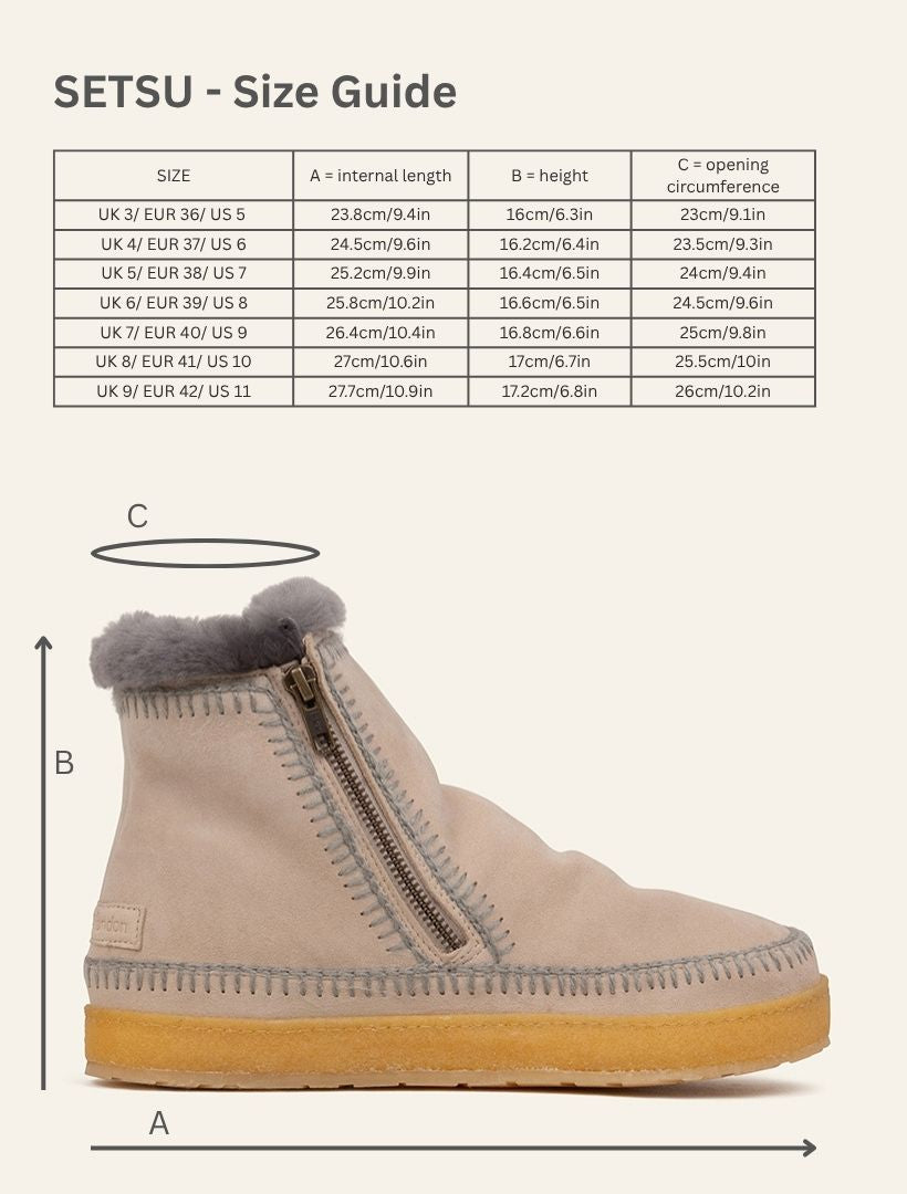 Setsu Crochet Crepe Ankle Boot Sand Suede Grey