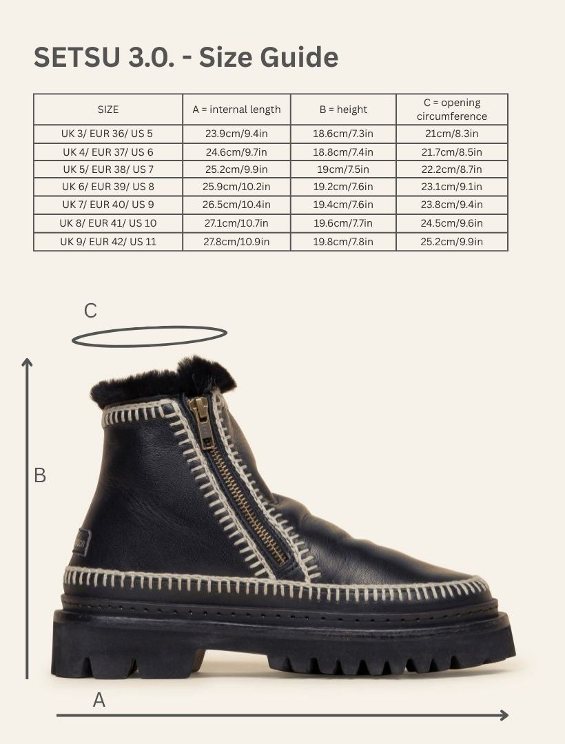 Setsu 3.0. Crochet Ankle Boot Black Leather Light Grey