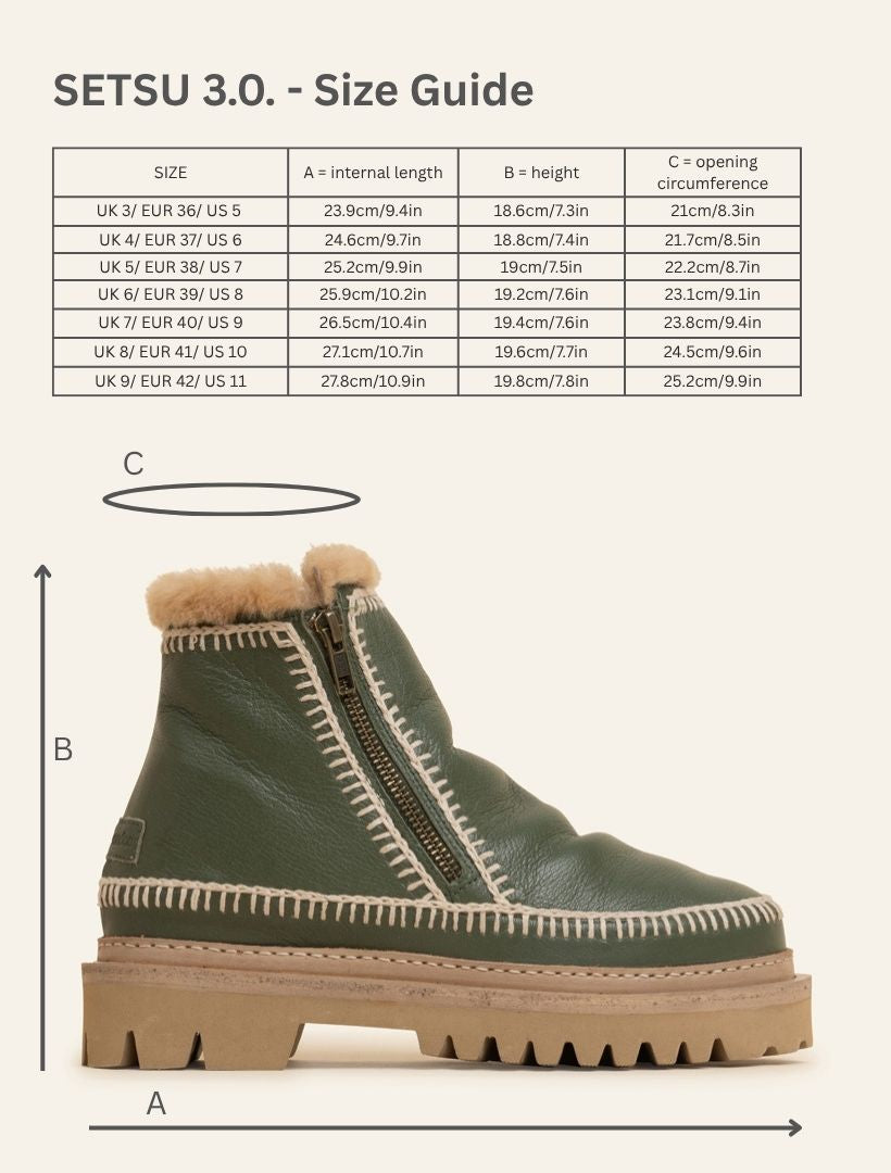 Setsu 3.0. Crochet Ankle Boot Moss Leather Natural