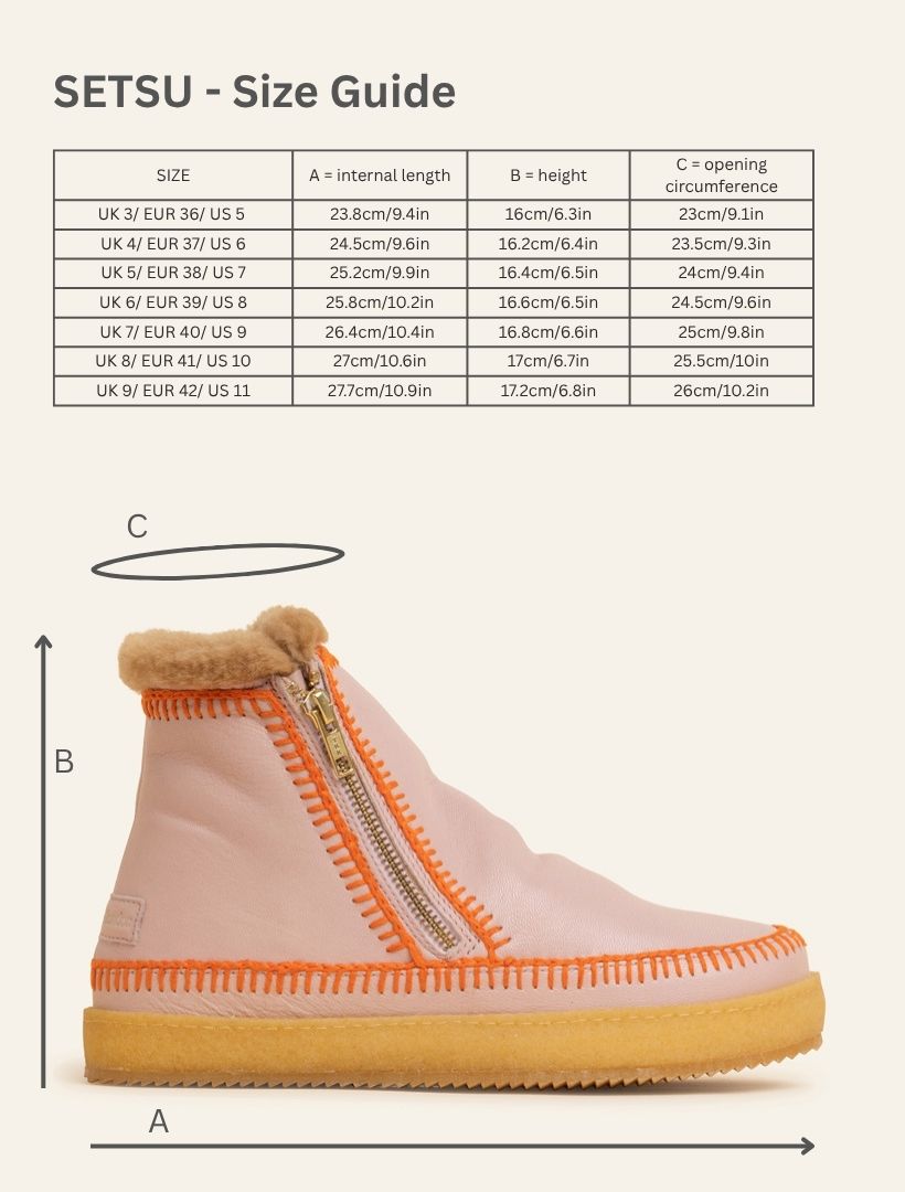 Setsu Crochet Ankle Boot Misty Rose Leather Orange