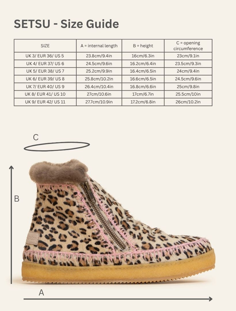 Setsu Crochet Ankle Boot Leopard Baby Pink