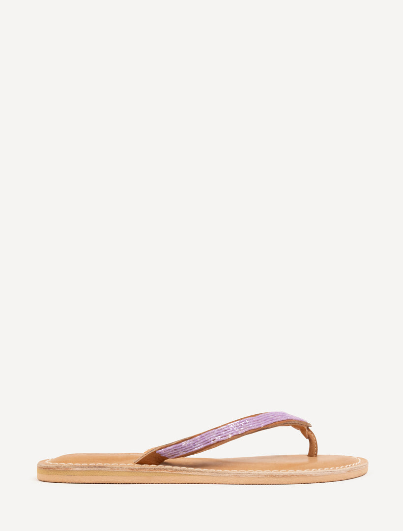 Seri Flat Leather Sandal Lilac