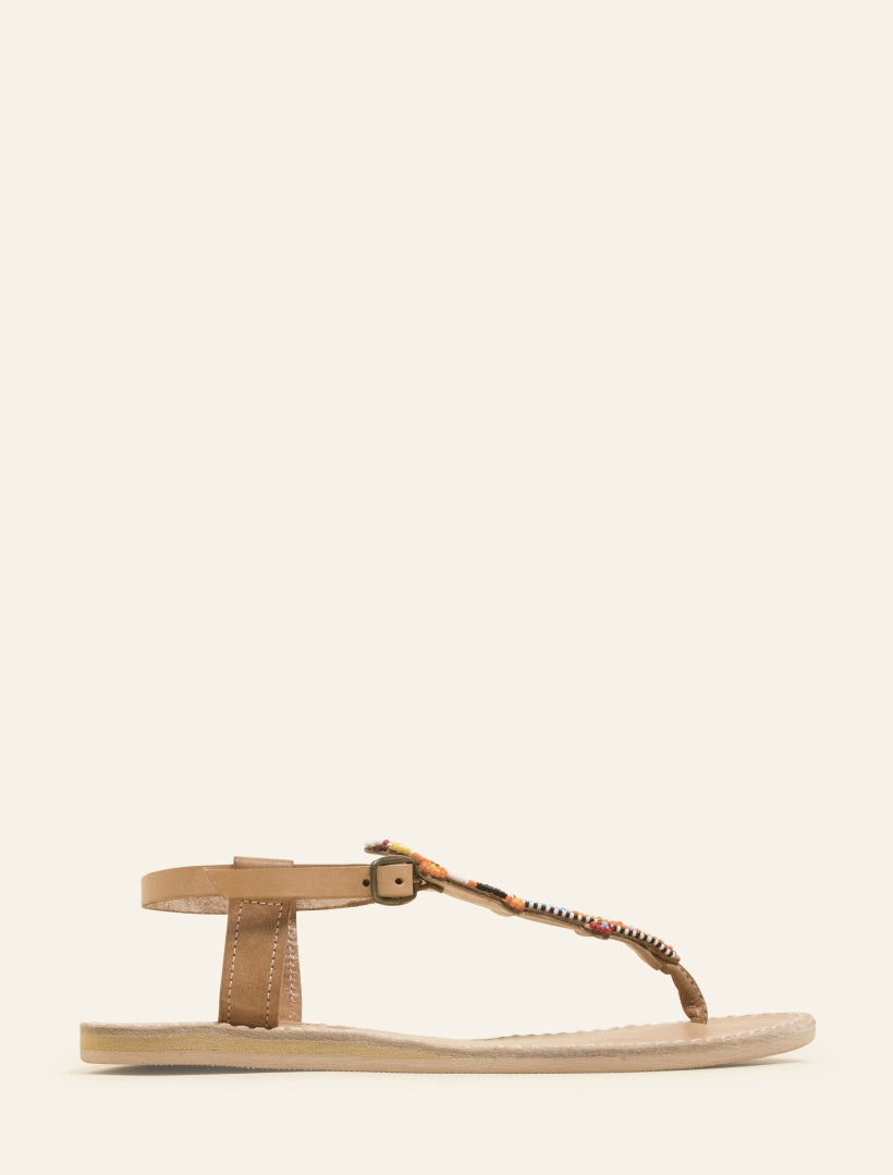 Scar Flat Leather Sandal Tribal