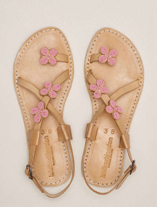 Blyth Flat Leather Sandal Baby Pink