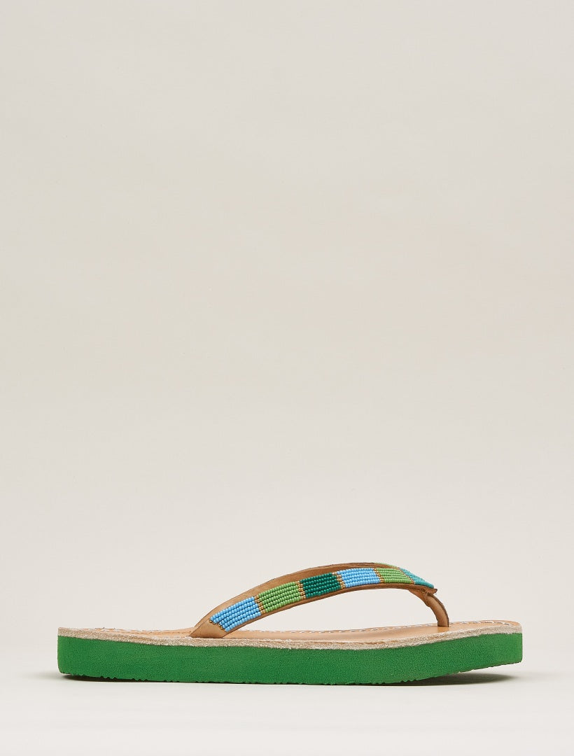 Seri SSG Leather Sandal Green Mix
