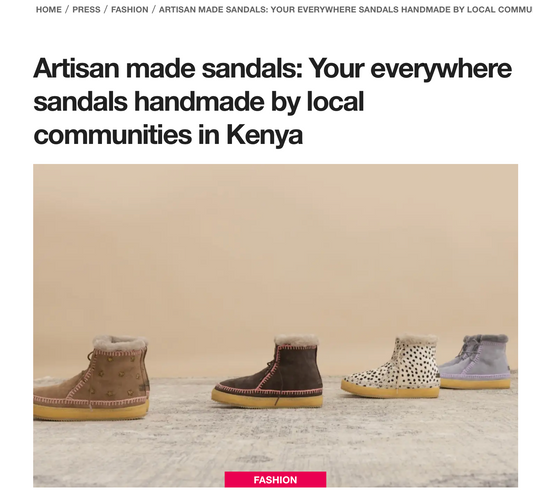 "Artisan made sandals: your everywhere sandals handmade by local communities in Kenya." Fashion United press release