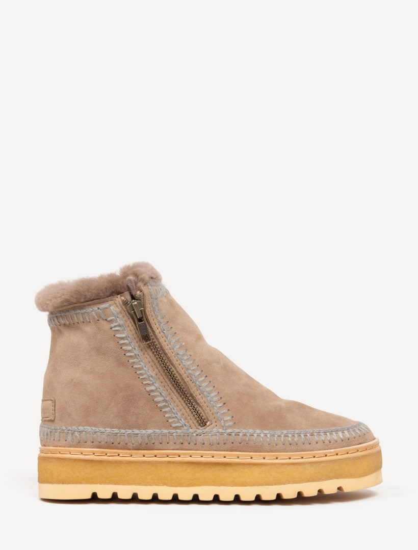 Setsu Wedge Crochet Otter Suede Grey - Preorder - Ships 25 August 2026
