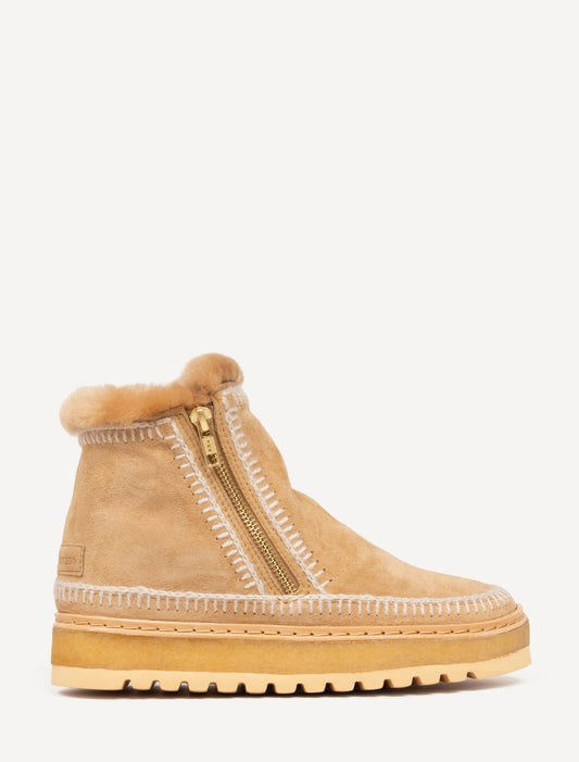 Setsu Wedge Crochet Saffron Suede Natural - Preorder - Ships 25 August 2026