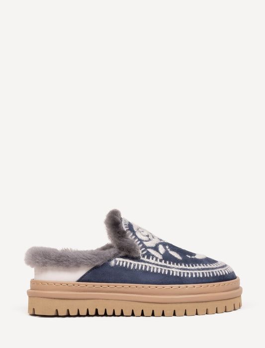 Jun 4.0. Rose Slippers Marine Suede Light Grey - Preorder - Ships 25 August 2026
