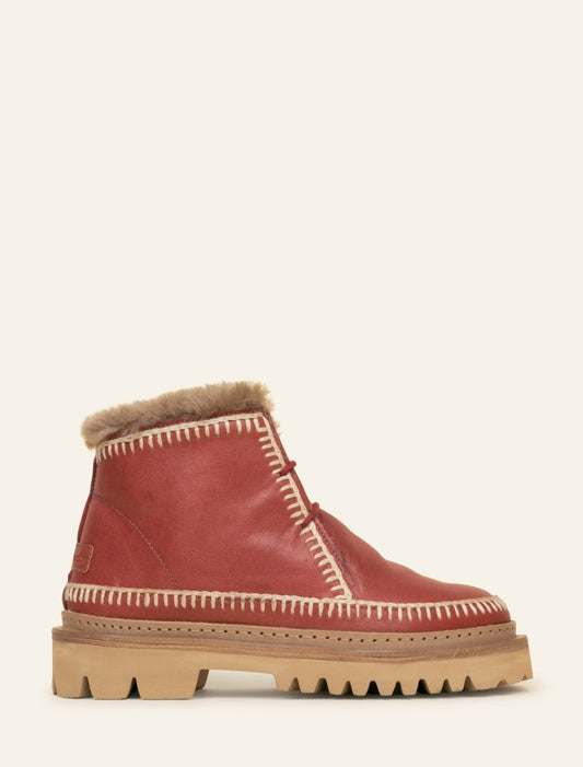 Argo 3.0. Crochet Ankle Boot Blood Leather Natural