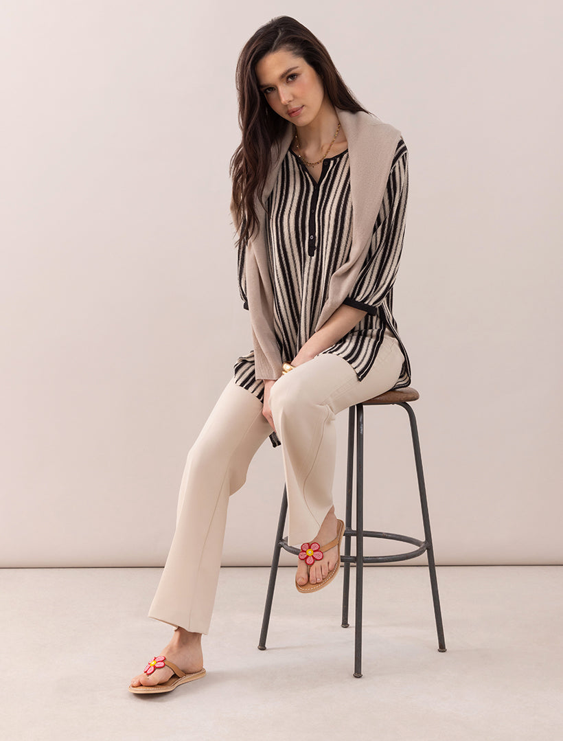 Amber Flat Leather Sandal Red Pink