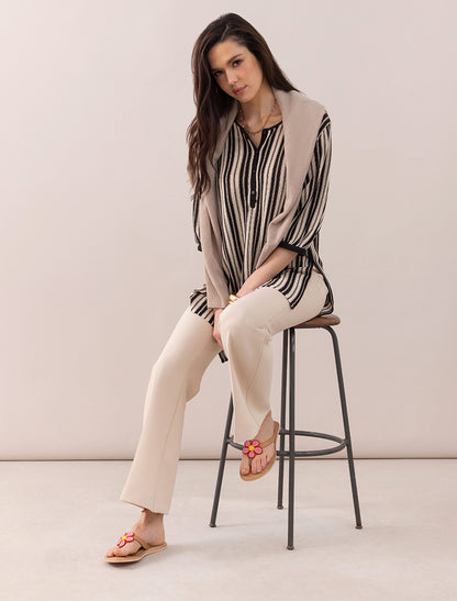 Amber Flat Leather Sandal Red Pink