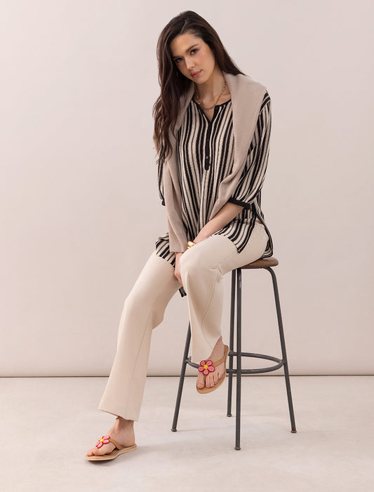 Amber Flat Leather Sandal Red Pink