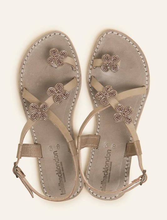 Blyth Flat Tan Leather Sandal Silky Pink