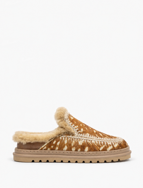 Jun 4.2. Slippers Deer Pony Natural - Preorder - Ships 28 September 2026