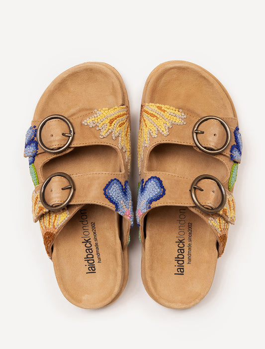 Clay French Knot Mustard Suede Multi