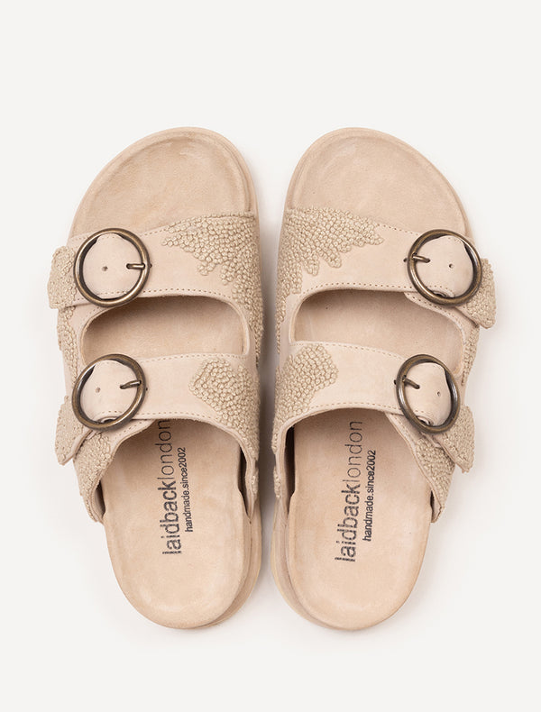 Clay French Knot Sand Suede Natural