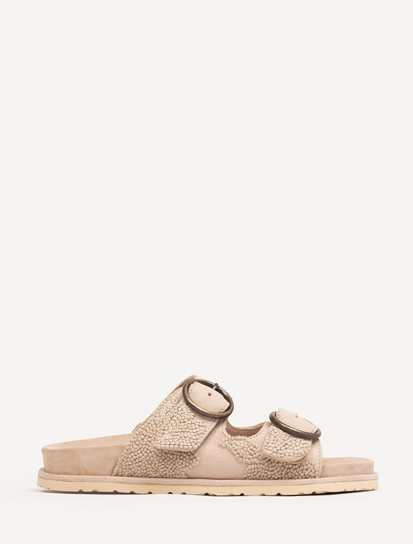Clay French Knot Sand Suede Natural