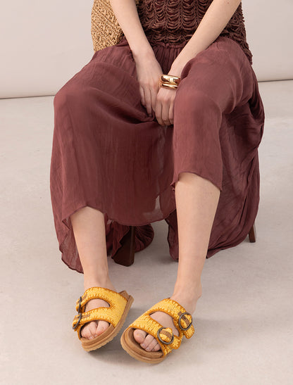 Clay Sandal Mustard Suede Butter Yellow Turmeric