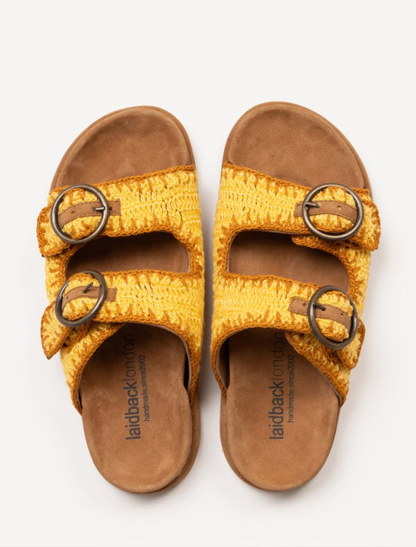 Clay Sandal Mustard Suede Butter Yellow Turmeric