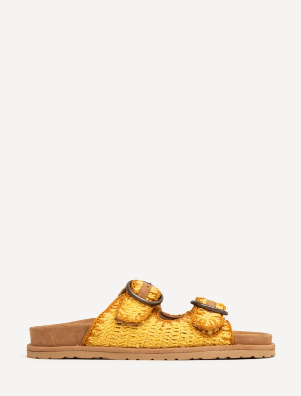Clay Sandal Mustard Suede Butter Yellow Turmeric