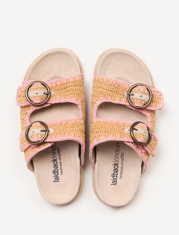 Clay Sandal Sand Suede Beige Baby Pink