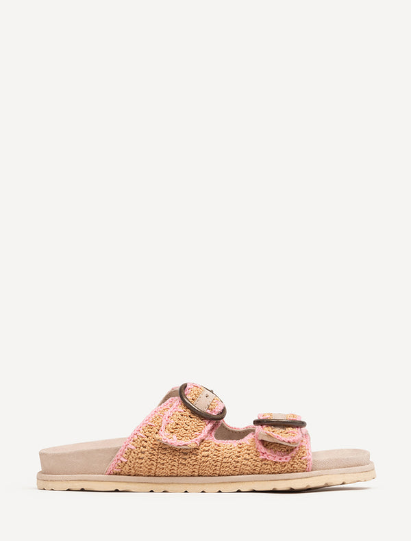 Clay Sandal Sand Suede Beige Baby Pink