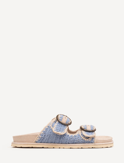 Clay Sandal Sand Suede Sky Blue Natural