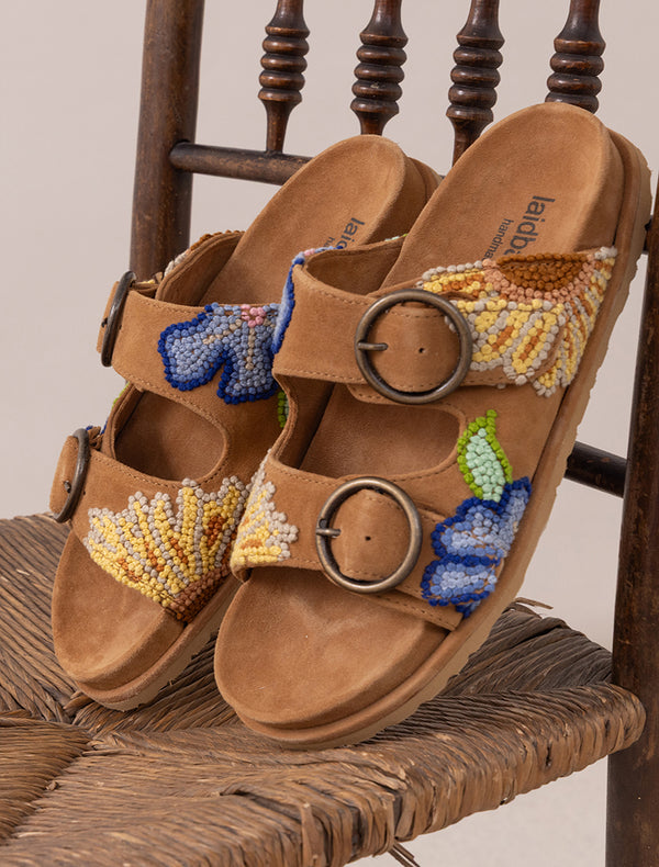 Clay French Knot Mustard Suede Multi