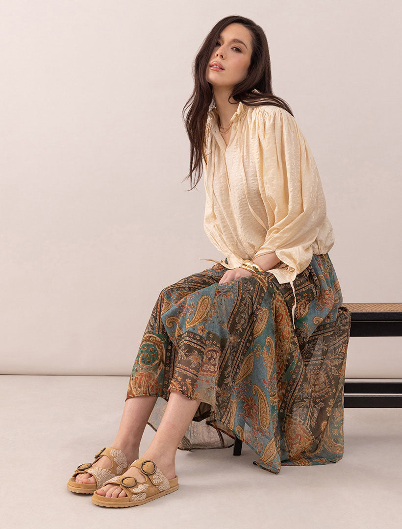 Clay French Knot Saffron Suede Natural -  Preorder - Ships 27 March 2026