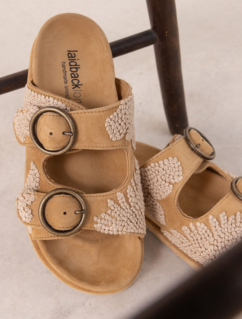 Clay French Knot Saffron Suede Natural -  Preorder - Ships 27 March 2026