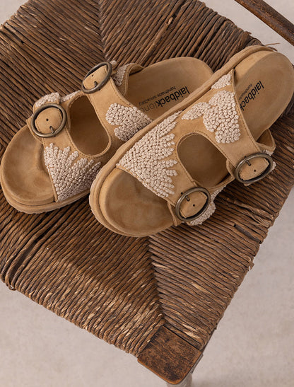 Clay French Knot Saffron Suede Natural -  Preorder - Ships 27 March 2026