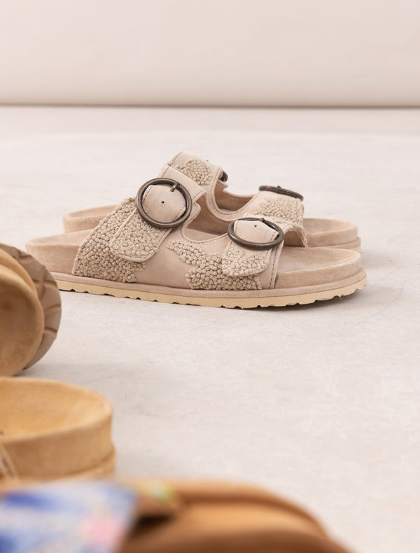 Clay French Knot Sand Suede Natural
