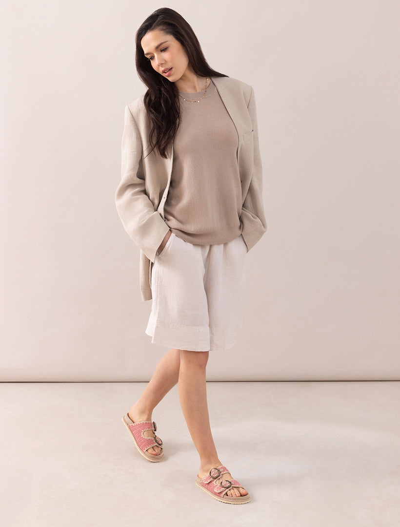 Clay Sandal Sand Suede Rose Natural