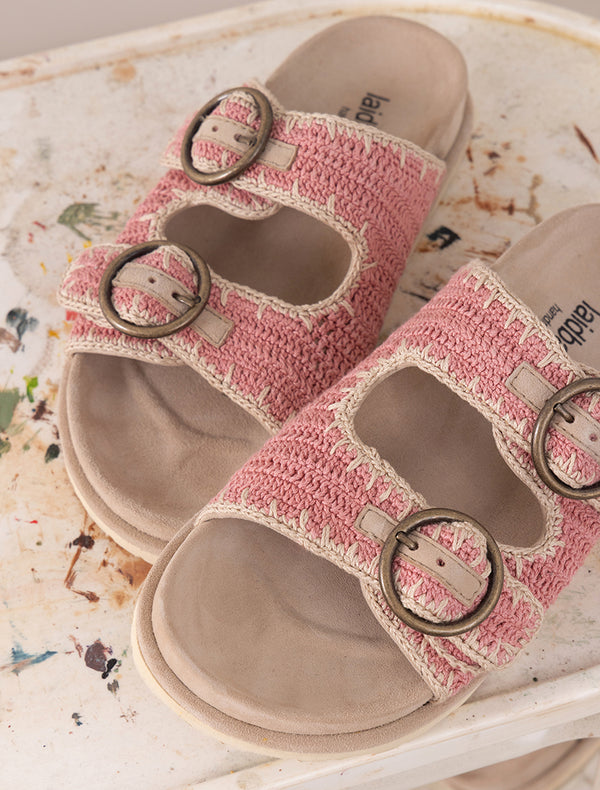 Clay Sandal Sand Suede Rose Natural
