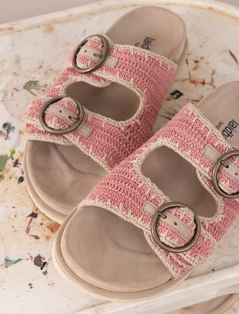 Clay Sandal Sand Suede Rose Natural