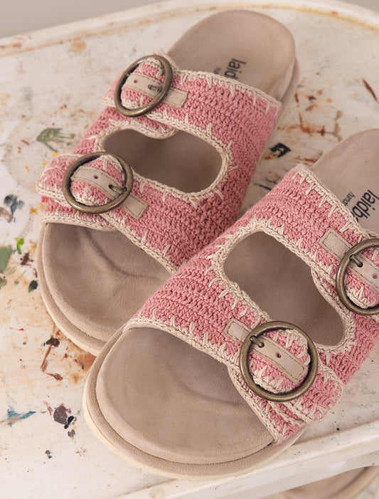Clay Sandal Sand Suede Rose Natural
