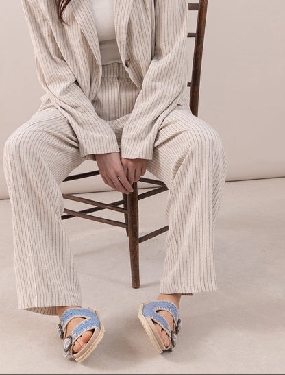 Clay Sandal Sand Suede Sky Blue Natural