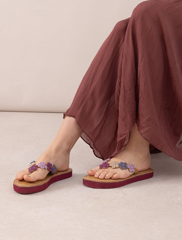 Conley SSR Leather Sandal Plum Mix