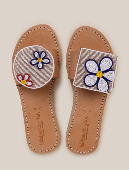 Crey LP Leather Sandal White Flower