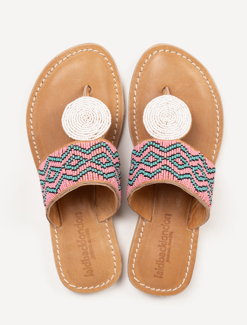 Heron LP Leather Sandal Black Pink