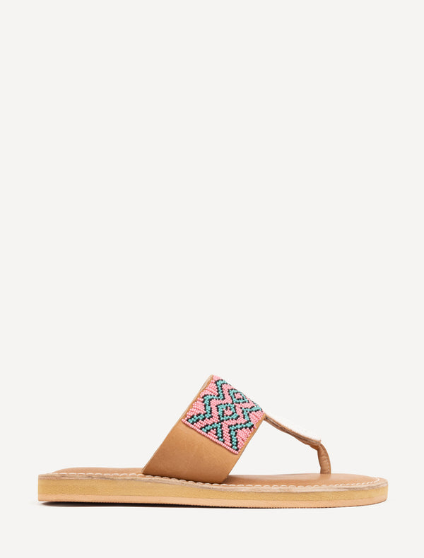 Heron LP Leather Sandal Black Pink