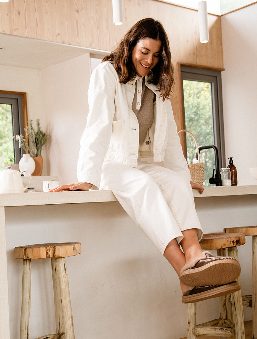 Jun 4.1. Slippers Choc Suede Wheat Preorder - Ships 9 January 2026