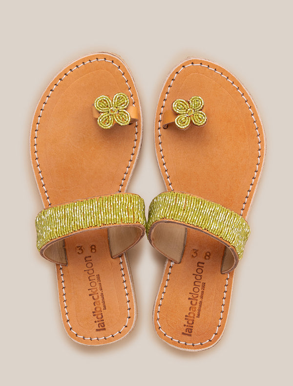 Jasmine SSN Leather Sandal Lime Green