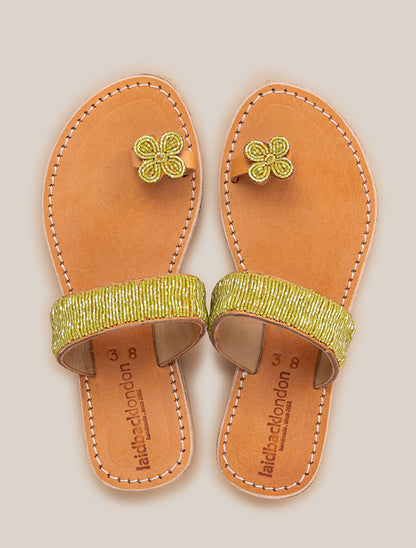 Jasmine SSN Leather Sandal Lime Green