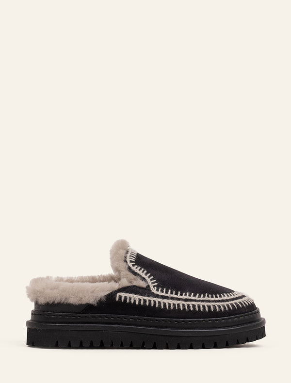 Jun 4.0. Slippers Black Suede Light Grey