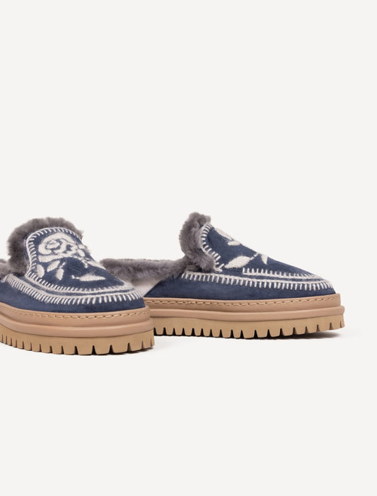 Jun 4.0. Rose Slippers Marine Suede Light Grey - Preorder - Ships 25 August 2026