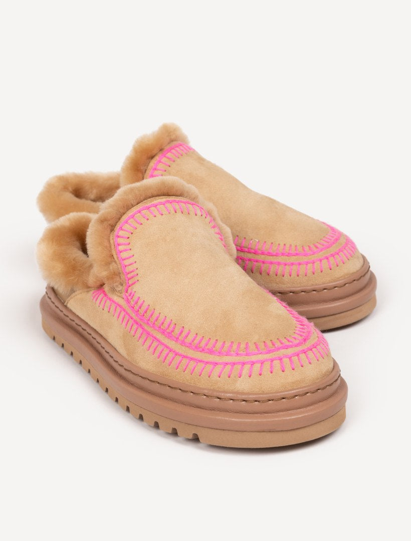 Jun 4.2. Slippers Saffron Suede Neon Pink - Preorder - Ships 22 July 2026