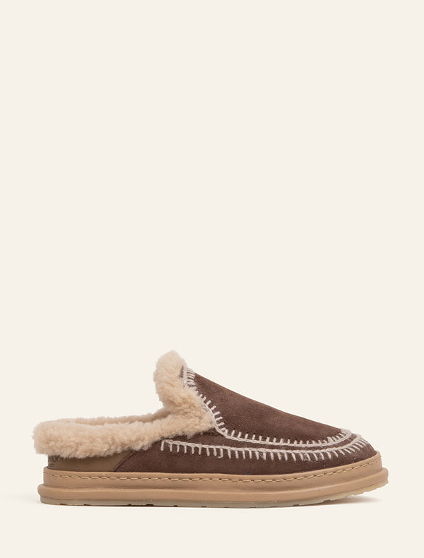 Jun 4.1. Slippers Choc Suede Wheat